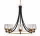 Toltec Lighting - 3408-MBBR-210 - Eight Light Chandelier - Paramount - Matte Black & Brass