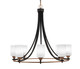 Toltec Lighting - 3408-MBBR-310 - Eight Light Chandelier - Paramount - Matte Black & Brass