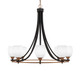 Toltec Lighting - 3408-MBBR-4021 - Eight Light Chandelier - Paramount - Matte Black & Brass