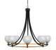 Toltec Lighting - 3408-MBBR-4101 - Eight Light Chandelier - Paramount - Matte Black & Brass