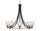 Toltec Lighting - 3408-MBBR-5110 - Eight Light Chandelier - Paramount - Matte Black & Brass