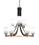 Toltec Lighting - 3409-MBBR-4061 - Nine Light Chandelier - Paramount - Matte Black & Brass