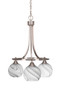 Toltec Lighting - 3413-BN-4109 - Three Light Chandelier - Paramount - Brushed Nickel