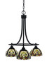 Toltec Lighting - 3413-MB-9945 - Three Light Chandelier - Paramount - Matte Black
