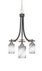 Toltec Lighting - 3413-MBBN-3009 - Three Light Chandelier - Paramount - Matte Black & Brushed Nickel