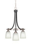 Toltec Lighting - 3413-MBBN-460 - Three Light Chandelier - Paramount - Matte Black & Brushed Nickel
