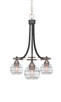 Toltec Lighting - 3413-MBBN-5110 - Three Light Chandelier - Paramount - Matte Black & Brushed Nickel