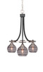Toltec Lighting - 3413-MBBN-5112 - Three Light Chandelier - Paramount - Matte Black & Brushed Nickel