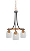 Toltec Lighting - 3413-MBBR-4810 - Three Light Chandelier - Paramount - Matte Black & Brass