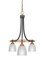 Toltec Lighting - 3413-MBBR-500 - Three Light Chandelier - Paramount - Matte Black & Brass