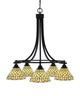 Toltec Lighting - 3415-MB-9415 - Five Light Chandelier - Paramount - Matte Black