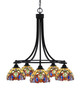 Toltec Lighting - 3415-MB-9445 - Five Light Chandelier - Paramount - Matte Black