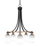 Toltec Lighting - 3415-MBBR-310 - Five Light Chandelier - Paramount - Matte Black & Brass