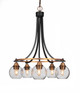 Toltec Lighting - 3415-MBBR-4102 - Five Light Chandelier - Paramount - Matte Black & Brass