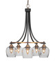 Toltec Lighting - 3415-MBBR-4812 - Five Light Chandelier - Paramount - Matte Black & Brass