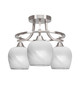 Toltec Lighting - 3417-BN-4811 - Three Light Semi-Flush Mount - Paramount - Brushed Nickel
