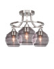 Toltec Lighting - 3417-BN-5112 - Three Light Semi-Flush Mount - Paramount - Brushed Nickel