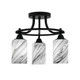 Toltec Lighting - 3417-MB-3009 - Three Light Semi-Flush Mount - Paramount - Matte Black