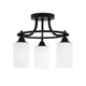Toltec Lighting - 3417-MB-310 - Three Light Semi-Flush Mount - Paramount - Matte Black
