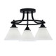 Toltec Lighting - 3417-MB-312 - Three Light Semi-Flush Mount - Paramount - Matte Black