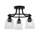 Toltec Lighting - 3417-MB-461 - Three Light Semi-Flush Mount - Paramount - Matte Black