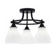 Toltec Lighting - 3417-MB-4761 - Three Light Semi-Flush Mount - Paramount - Matte Black