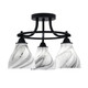 Toltec Lighting - 3417-MB-4769 - Three Light Semi-Flush Mount - Paramount - Matte Black