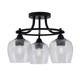 Toltec Lighting - 3417-MB-4812 - Three Light Semi-Flush Mount - Paramount - Matte Black