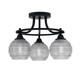 Toltec Lighting - 3417-MB-5110 - Three Light Semi-Flush Mount - Paramount - Matte Black