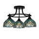 Toltec Lighting - 3417-MB-9925 - Three Light Semi-Flush Mount - Paramount - Matte Black