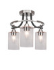 Toltec Lighting - 3417-MBBN-300 - Three Light Semi-Flush Mount - Paramount - Matte Black & Brushed Nickel