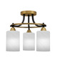 Toltec Lighting - 3417-MBBR-3001 - Three Light Semi-Flush Mount - Paramount - Matte Black & Brass