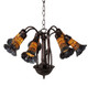 Stained Glass Pond Lily Seven Light Chandelier (236534)