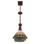Tiffany Jeweled Peacock Three Light Island Pendant (244382)
