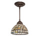 Meyda Tiffany - 244866 - One Light Mini Pendant - Tiffany Turning Leaf - Mahogany Bronze