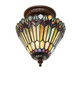 Tiffany Jeweled Peacock One Light Flush Mount (293269)