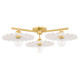 Mitzi - H499603-AGB/CCR - Three Light Semi Flush Mount - Tinsley - Aged Brass/Ceramic Gloss Cream