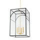 Mitzi - H642704L-AGB/TBK - Four Light Pendant - Addison - Aged Brass/Textured Black Combo