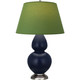 Robert Abbey - MMB59G - One Light Table Lamp - Double Gourd - Matte Midnight Blue Glazed Ceramic w/Antique Silvered
