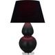 Robert Abbey - MOS23K - One Light Table Lamp - Double Gourd - Matte Obsidian Glazed Ceramic w/Lucite
