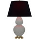 Robert Abbey - MST55K - One Light Table Lamp - Double Gourd - Matte Smokey Taupe Glazed Ceramic w/Antique Natural Brass