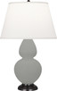 Robert Abbey - MST57 - One Light Table Lamp - Double Gourd - Matte Smokey Taupe Glazed Ceramic w/Deep Patina Bronze