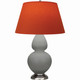 Robert Abbey - MST59T - One Light Table Lamp - Double Gourd - Matte Smokey Taupe Glazed Ceramic w/Antique Silver