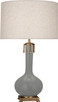 Robert Abbey - MST92 - One Light Table Lamp - Athena - Matte Smokey Taupe Glazed Ceramic w/Aged Brass