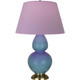 Robert Abbey - OB20L - One Light Table Lamp - Double Gourd - Steel Blue Glazed Ceramic w/Antique Natural Brass