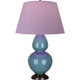 Robert Abbey - OB21L - One Light Table Lamp - Double Gourd - Steel Blue Glazed Ceramic w/Deep Patina Bronze