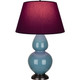 Robert Abbey - OB21P - One Light Table Lamp - Double Gourd - Steel Blue Glazed Ceramic w/Deep Patina Bronze