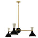 Robert Abbey - OS03BN - Three Light Chandelier - Clare - Modern Brass w/Obsidian/Bone Painted Shades