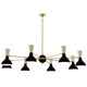Robert Abbey - OS08BN - Eight Light Chandelier - Clare - Modern Brass w/Obsidian/Bone Painted Shades
