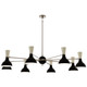 Robert Abbey - OS09BN - Eight Light Chandelier - Clare - Polished Nickel w/Obsidian/Bone Painted Shades